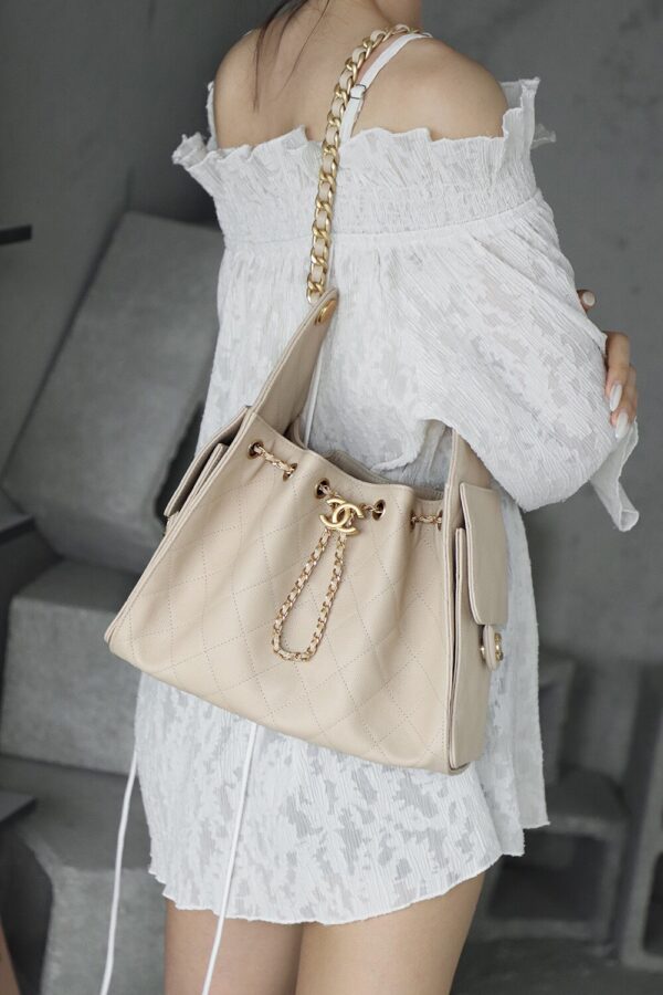 God Factory Chanel 25 Bag HoHo Small impala Leather Pink 24K Apricot Gold Size 30*26*14cm