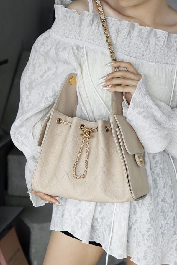God Factory Chanel 25 Bag HoHo Small impala Leather Pink 24K Apricot Gold Size 30*26*14cm