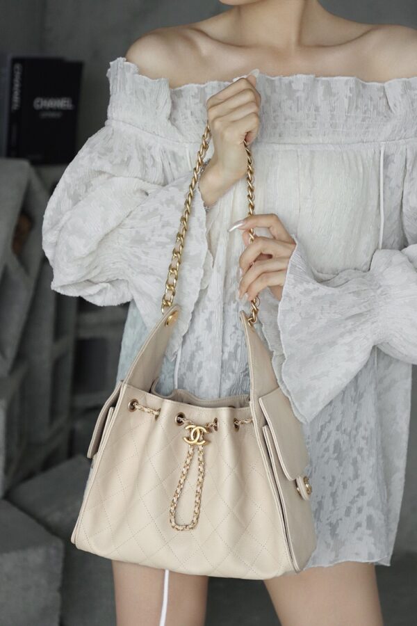 God Factory Chanel 25 Bag HoHo Small impala Leather Pink 24K Apricot Gold Size 30*26*14cm