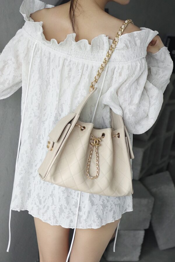 God Factory Chanel 25 Bag HoHo Small impala Leather Pink 24K Apricot Gold Size 30*26*14cm