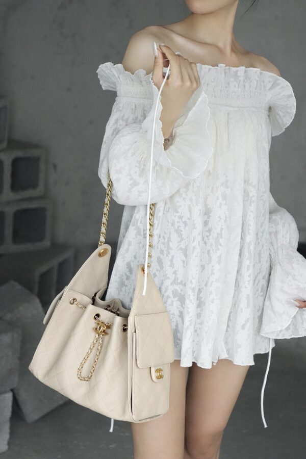 God Factory Chanel 25 Bag HoHo Small impala Leather Pink 24K Apricot Gold Size 30*26*14cm