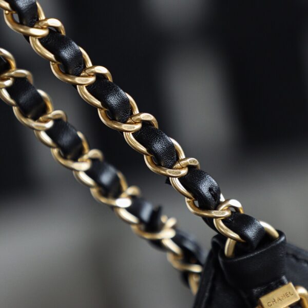 God Factory Chanel 25S Tote Shopping Bag Small Black HAAS Leather Retro 24K Gold Size 31*47*11cm