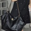 God Factory Chanel 25S Tote Shopping Bag Small Black HAAS Leather Retro 24K Gold Size 31*47*11cm