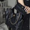 God Factory Chanel 25S Tote Shopping Bag Small Black HAAS Leather Retro 24K Gold Size 31*47*11cm