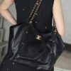 God Factory Chanel 25S Tote Shopping Bag Small Black HAAS Leather Retro 24K Gold Size 31*47*11cm