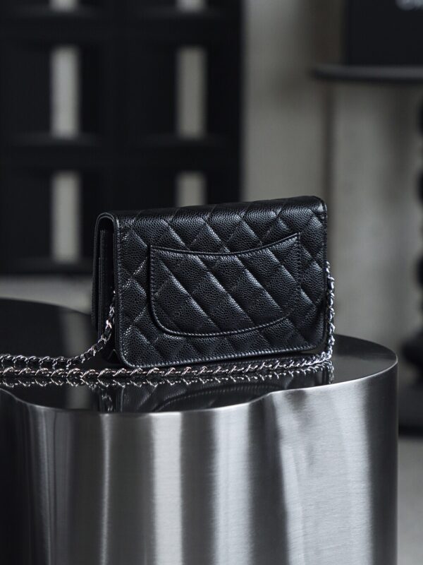 God Factory Chanel Woc Wallet on Chain Black HAAS Leather PHW Size 12*19.3*3.5cm