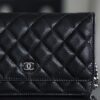 God Factory Chanel Woc Wallet on Chain Black HAAS Leather PHW Size 12*19.3*3.5cm
