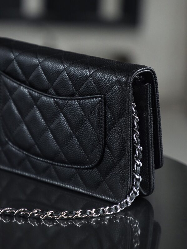 God Factory Chanel Woc Wallet on Chain Black HAAS Leather PHW Size 12*19.3*3.5cm