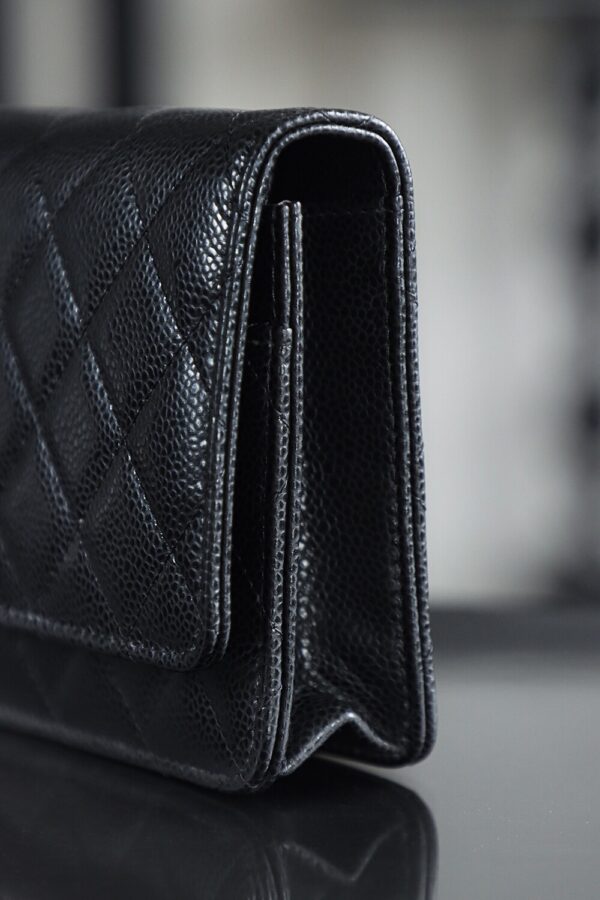 God Factory Chanel Woc Wallet on Chain Black HAAS Leather PHW Size 12*19.3*3.5cm