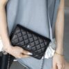 God Factory Chanel Woc Wallet on Chain Black HAAS Leather PHW Size 12*19.3*3.5cm