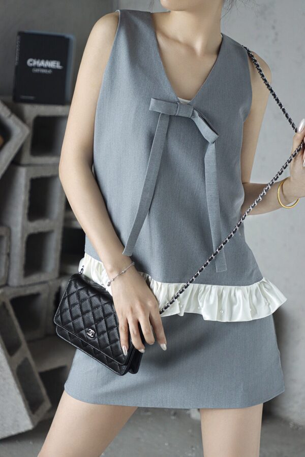 God Factory Chanel Woc Wallet on Chain Black HAAS Leather PHW Size 12*19.3*3.5cm