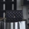 God Factory Chanel Woc Wallet on Chain Black HAAS Leather PHW Size 12*19.3*3.5cm