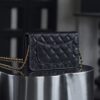 God Factory Chanel Woc Wallet on Chain Black HAAS Leather PHW Size 12*19.3*3.5cm