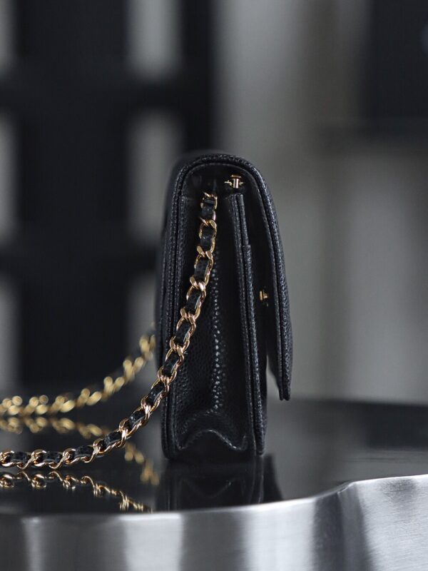 God Factory Chanel Woc Wallet on Chain Black HAAS Leather PHW Size 12*19.3*3.5cm