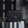 God Factory Chanel Woc Wallet on Chain Black HAAS Leather PHW Size 12*19.3*3.5cm