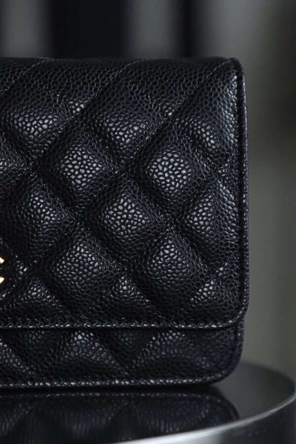 God Factory Chanel Woc Wallet on Chain Black HAAS Leather PHW Size 12*19.3*3.5cm
