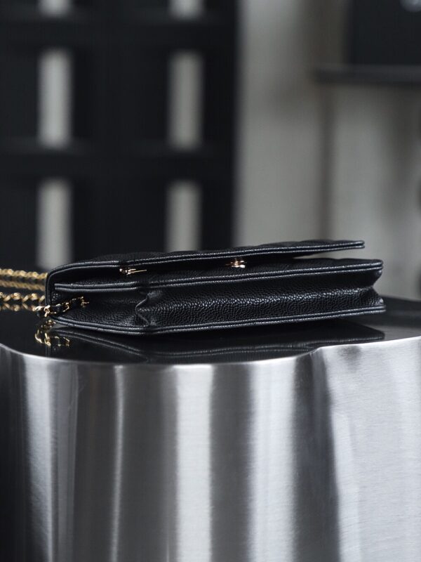 God Factory Chanel Woc Wallet on Chain Black HAAS Leather PHW Size 12*19.3*3.5cm