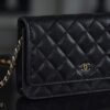 God Factory Chanel Woc Wallet on Chain Black HAAS Leather PHW Size 12*19.3*3.5cm