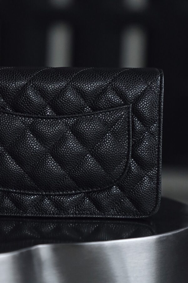 God Factory Chanel Woc Wallet on Chain Black HAAS Leather PHW Size 12*19.3*3.5cm