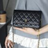God Factory Chanel Woc Wallet on Chain Black HAAS Leather PHW Size 12*19.3*3.5cm
