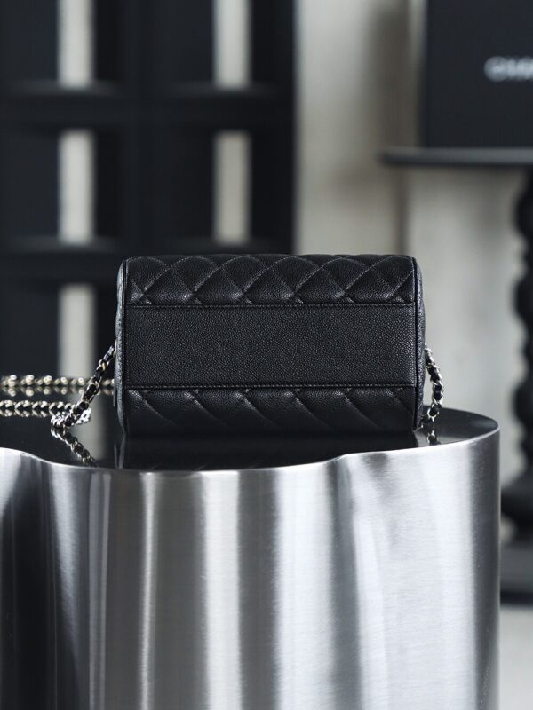 God Factory Chanel 25P Mini Bowling Bag Black 14K Gold Pale HAAS Leather Size 11.5*18.5*11cm