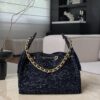 God Factory Chanel Bags Code 10416 25A Hobo Blue Small Size 26x30x14cm