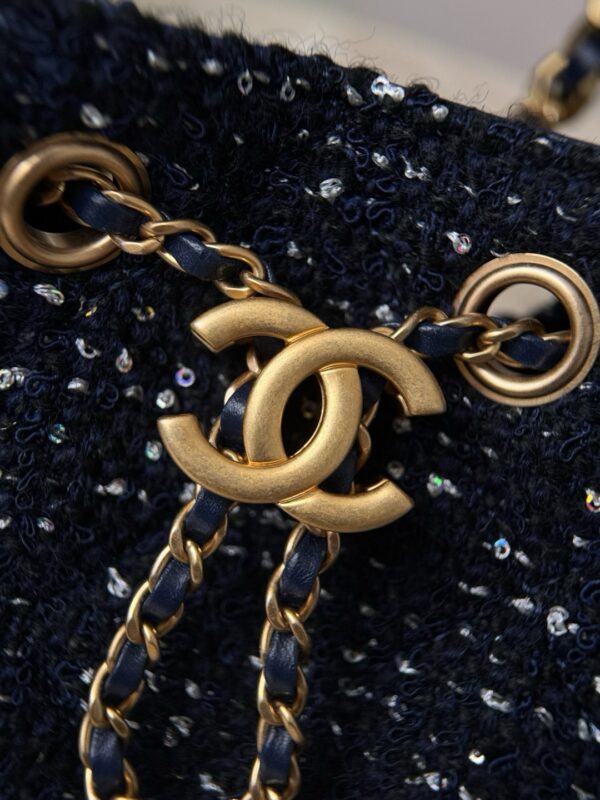 God Factory Chanel Bags Code 10416 25A Hobo Blue Small Size 26x30x14cm