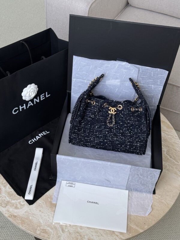 God Factory Chanel Bags Code 10416 25A Hobo Blue Small Size 26x30x14cm