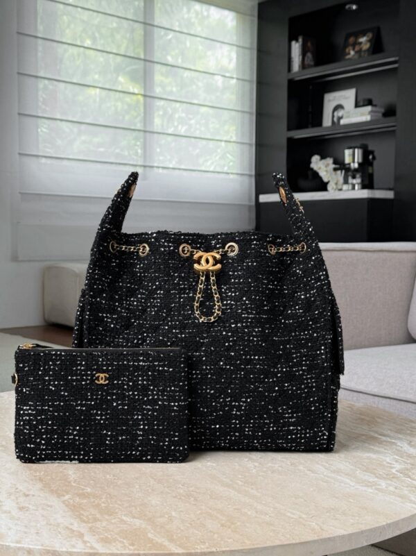 God Factory Chanel Bags Code 10417 25A Hobo Black Medium Size 30x40x15cm