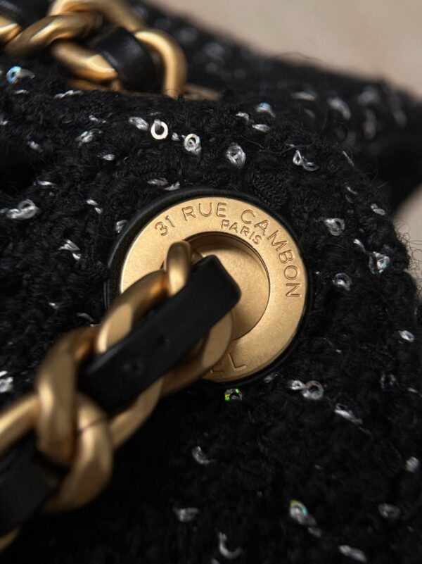 God Factory Chanel Bags Code 10417 25A Hobo Black Medium Size 30x40x15cm