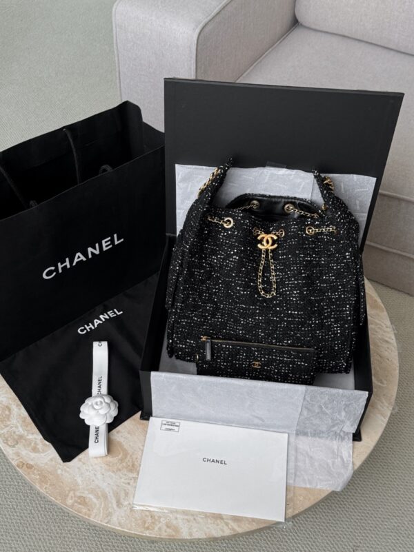 God Factory Chanel Bags Code 10417 25A Hobo Black Medium Size 30x40x15cm