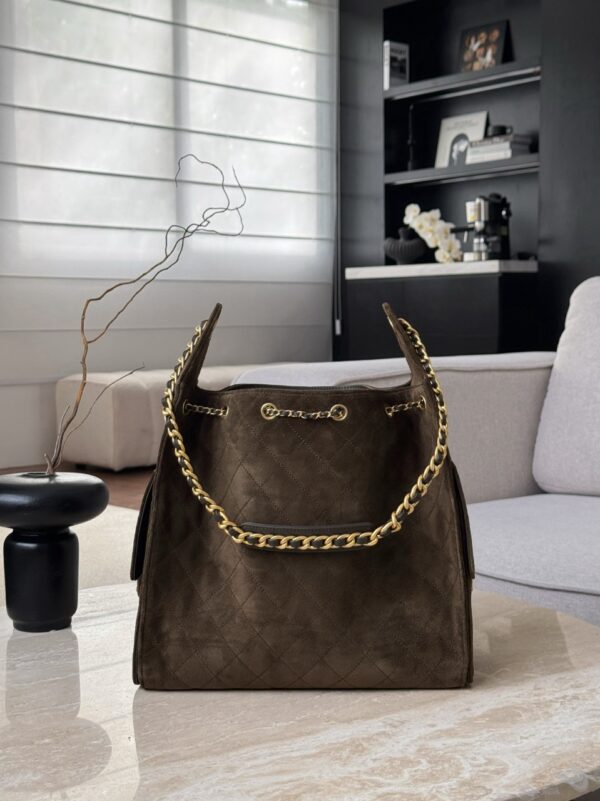 God Factory Chanel Bags Code 10444 25K Hobo Brown Medium Size 40x30x15cm