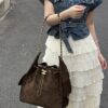 God Factory Chanel Bags Code 10444 25K Hobo Brown Medium Size 40x30x15cm