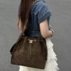God Factory Chanel Bags Code 10444 25K Hobo Brown Medium Size 40x30x15cm