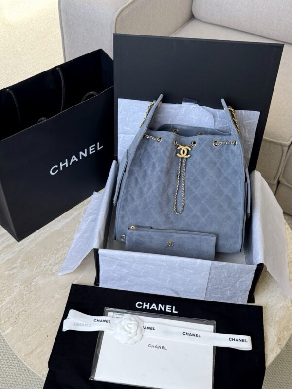 God Factory Chanel Bags Code 10443 25K Hobo Blue Medium Size 40x30x15cm