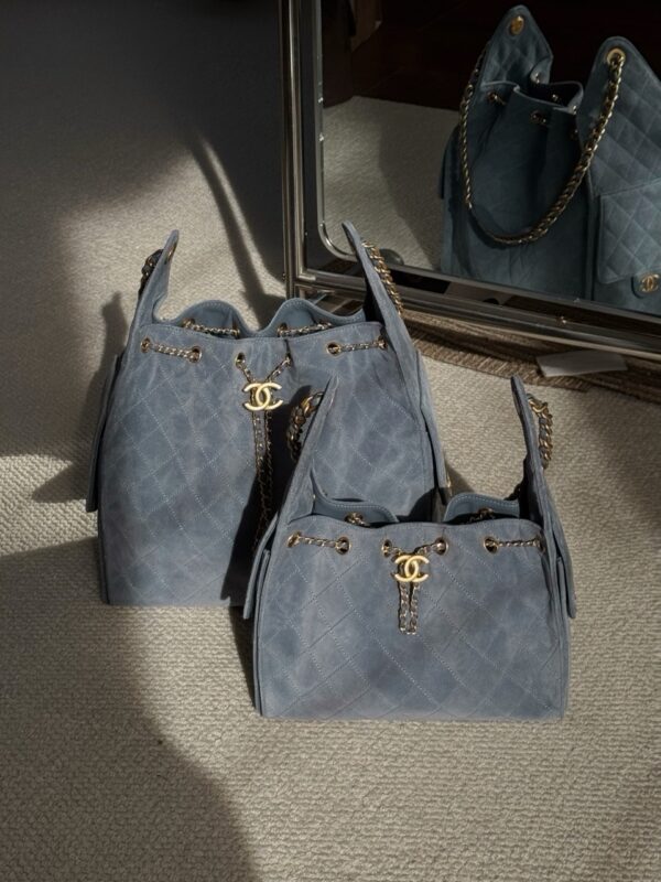 God Factory Chanel Bags Code 10443 25K Hobo Blue Medium Size 40x30x15cm