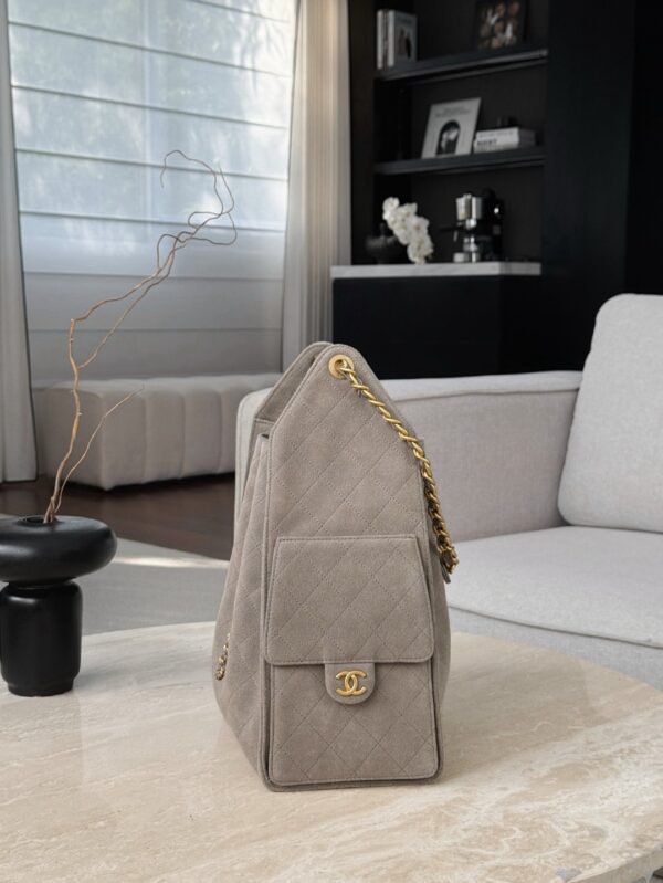 God Factory Chanel Bags Code 10440 25K Hobo Grey Medium Size 40x30x15cm