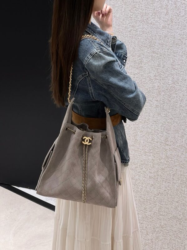 God Factory Chanel Bags Code 10440 25K Hobo Grey Medium Size 40x30x15cm