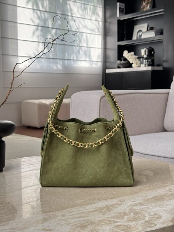 God Factory Chanel Bags Code 10449 25K Hobo Green Small Size 30x26x14cm