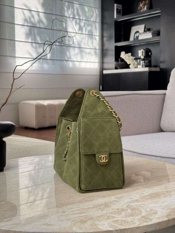 God Factory Chanel Bags Code 10449 25K Hobo Green Small Size 30x26x14cm