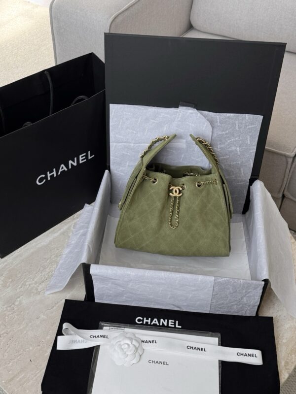 God Factory Chanel Bags Code 10449 25K Hobo Green Small Size 30x26x14cm