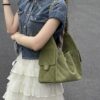 God Factory Chanel Bags Code 10449 25K Hobo Green Small Size 30x26x14cm