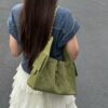 God Factory Chanel Bags Code 10449 25K Hobo Green Small Size 30x26x14cm