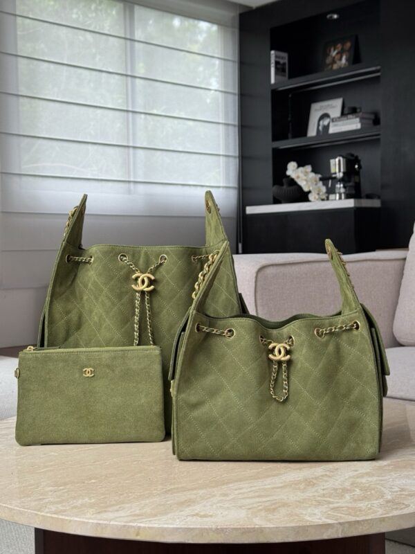 God Factory Chanel Bags Code 10449 25K Hobo Green Small Size 30x26x14cm
