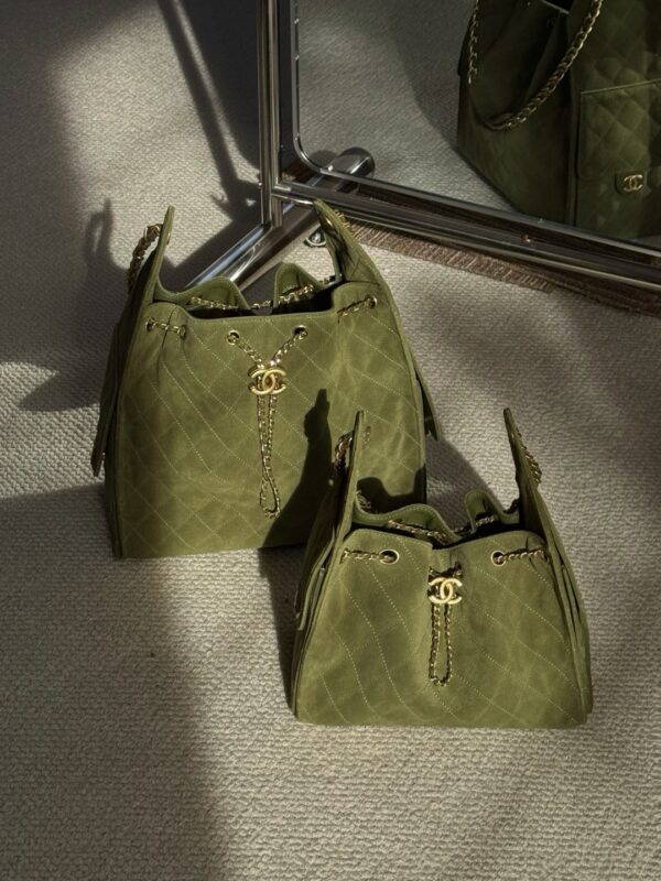 God Factory Chanel Bags Code 10449 25K Hobo Green Small Size 30x26x14cm