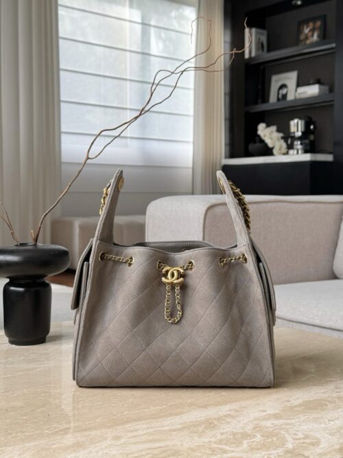 God Factory Chanel Bags Code 10448 25K Hobo Grey Small Size 30x26x14cm
