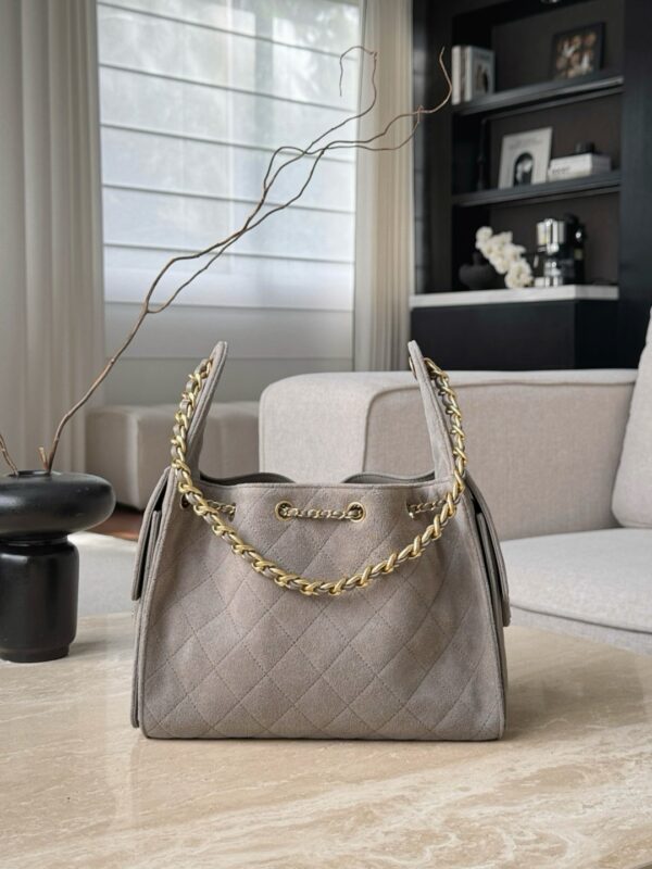 God Factory Chanel Bags Code 10448 25K Hobo Grey Small Size 30x26x14cm
