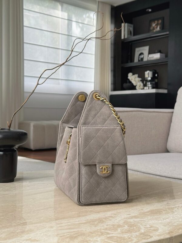 God Factory Chanel Bags Code 10448 25K Hobo Grey Small Size 30x26x14cm