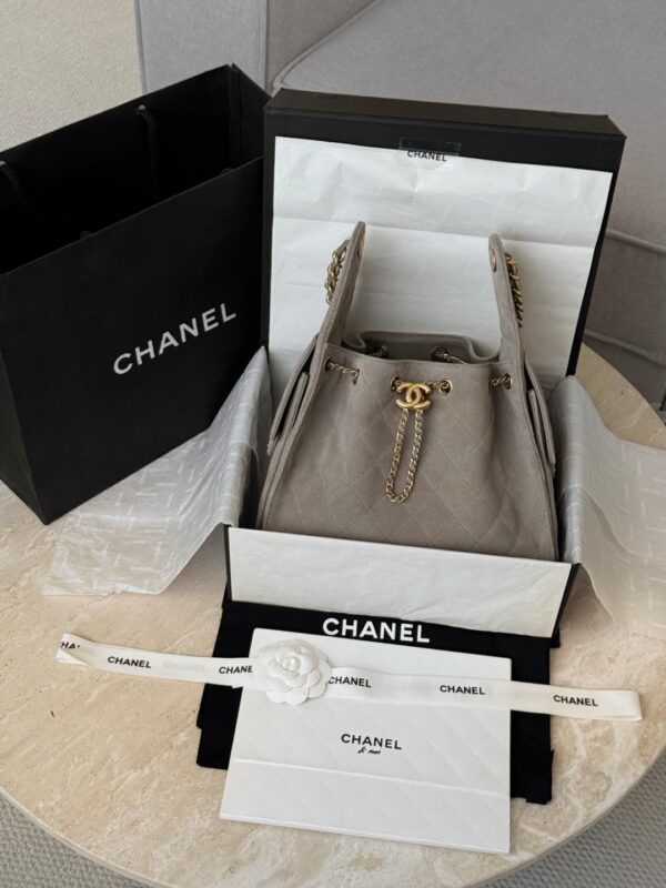 God Factory Chanel Bags Code 10448 25K Hobo Grey Small Size 30x26x14cm