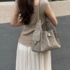 God Factory Chanel Bags Code 10448 25K Hobo Grey Small Size 30x26x14cm